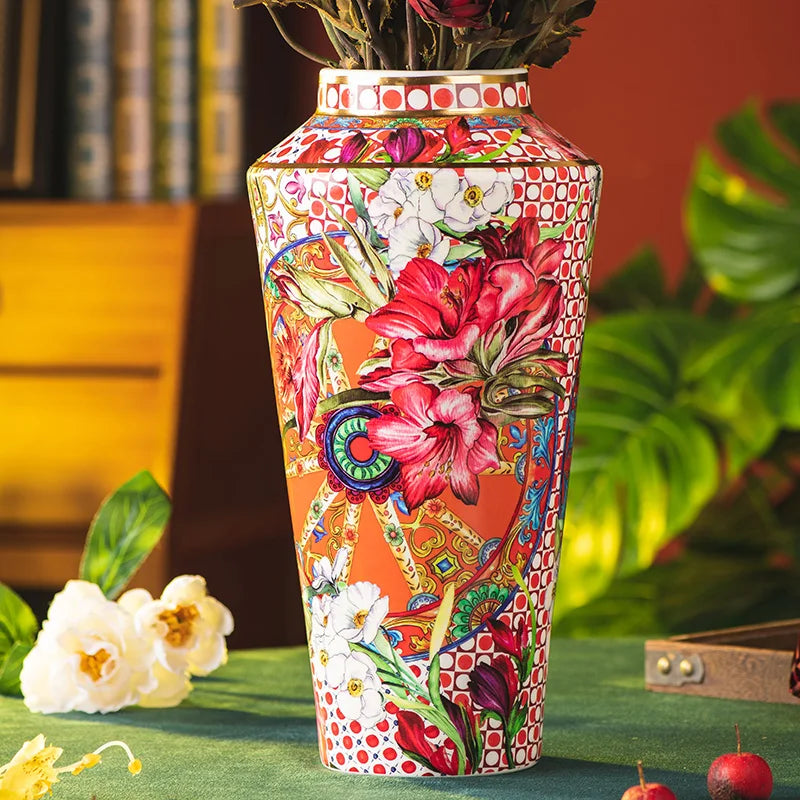 Retro Ceramic Holly Vase for Home Decoration