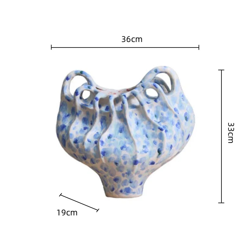 Handmade Abstract Ceramic Vase for Artistic Flower Arrangement