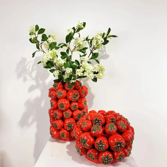 Simulated Fruit Tomato Ceramic Vase