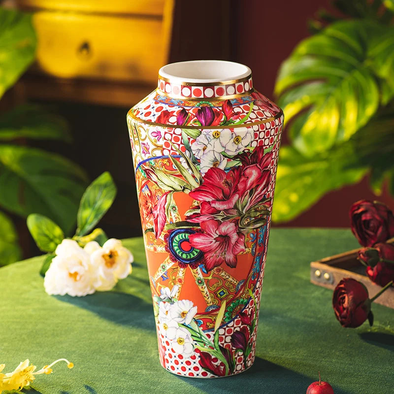 Retro Ceramic Holly Vase for Home Decoration