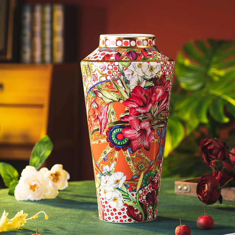 Retro Ceramic Holly Vase for Home Decoration